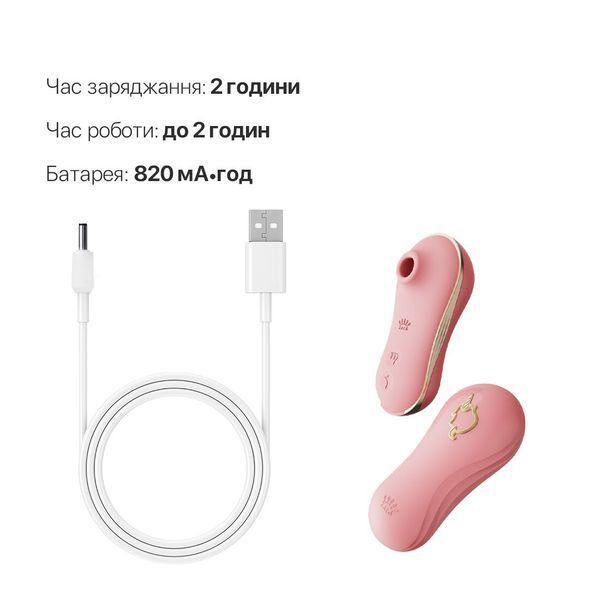 Набір 2в1 Zalo &mdash; UNICORN Pink, віброяйце + вакуумний стимулятор SO6684 фото