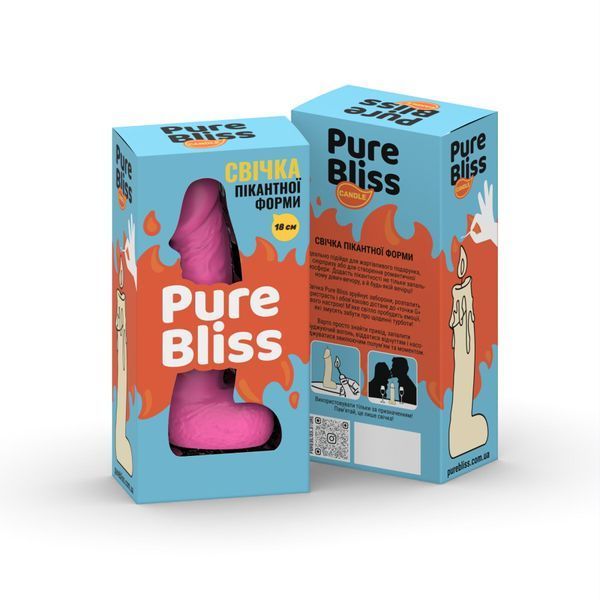 Свічка у вигляді члена Pure Bliss BIG Pink 18 см SX2295 фото