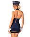 Еротичний костюм стюардеси Obsessive Stewardess uniform M/L, blue, сукня, пілотка, шарф, манжети SO7730 фото 2