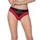 Трусики з широкою резинкою і мереживом Passion PS001 PANTIES XL, red-black SO4170 фото 1