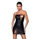 Мінісукня з екошкіри Passion CELINE CHEMISE L/XL, black, шнурівка, трусики в комплекті SO6406 фото 1