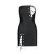 Мінісукня з екошкіри Passion CELINE CHEMISE L/XL, black, шнурівка, трусики в комплекті SO6406 фото 5