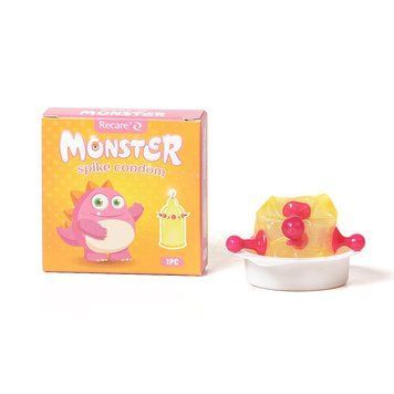 Насадка на член Recare Pink Monster Spike Condom (презерватив з кульками та вусиками) SX3340 фото