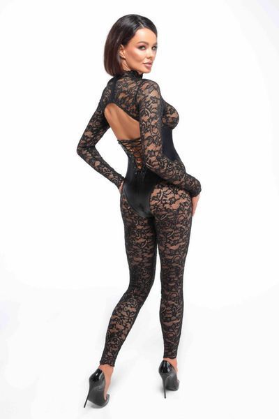 Комбінезон Noir Handmade F299 Enigma, 3XL, мереживо, довгий рукав, імітація корсета, доступ SX0236 фото