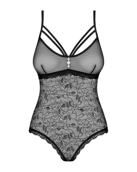 Мереживне боді з доступом Obsessive 818-TED-1 teddy M/L, чорне SO9021 фото
