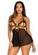 Сорочка бебі-дол з відкритими чашками Leg Avenue Lace and mesh babydoll & panty Black M, стрінги SO9164 фото 7