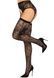 Комплект Leg Avenue Lace thigh highs & garterbelt, One Size, чорний, панчохи та пояс з пажами SX1059 фото 3