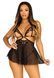 Сорочка бебі-дол з відкритими чашками Leg Avenue Lace and mesh babydoll & panty Black M, стрінги SO9164 фото 5