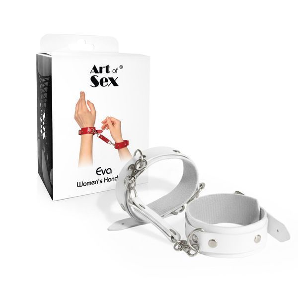 Наручники із екошкіри Art of Sex - Eva, колір білий SX3343 фото