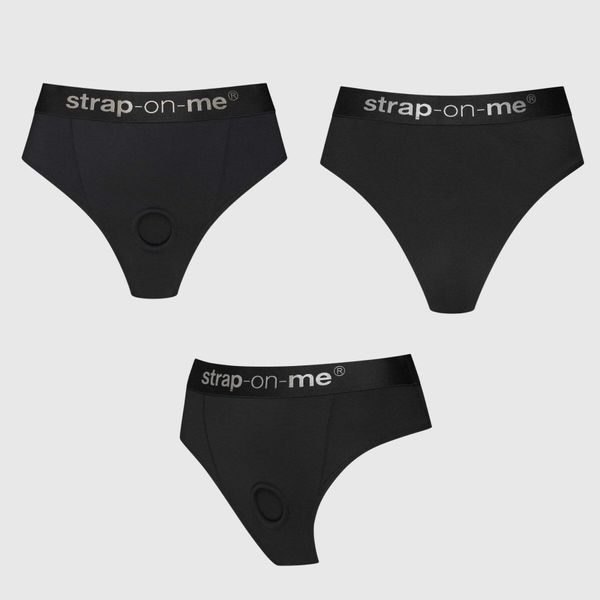 Трусики з фіксацією дилдо Strap-On-Me Harness Lingerie Idole - L - Black SX3515 фото