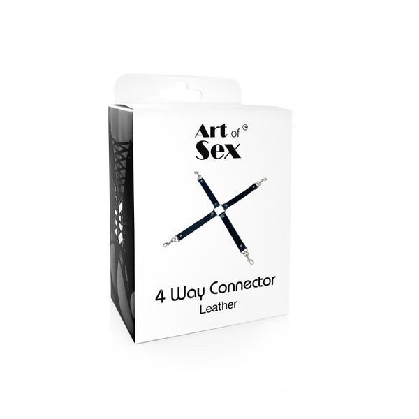 Хрестовина з натуральної шкіри Art of Sex &ndash; 4 Way Connector, чорний SO7480 фото