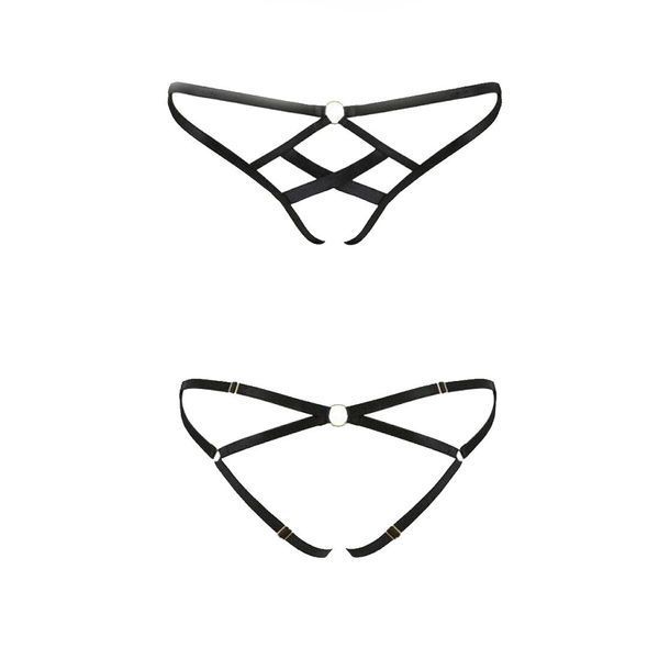 Трусики зі стреп Passion Exclusive NICKY THONG XXL/XXXL, black SO7648 фото
