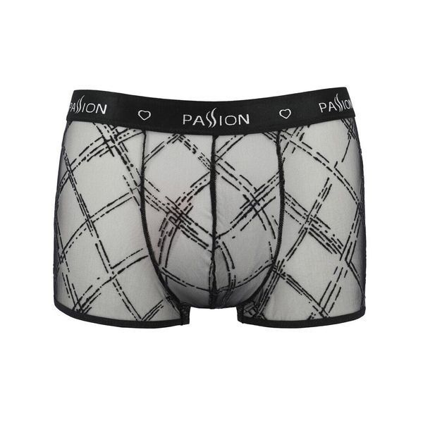 Чоловічі прозорі боксери Passion 032 SHORT JAMES L/XL Black, сітка SO7567 фото