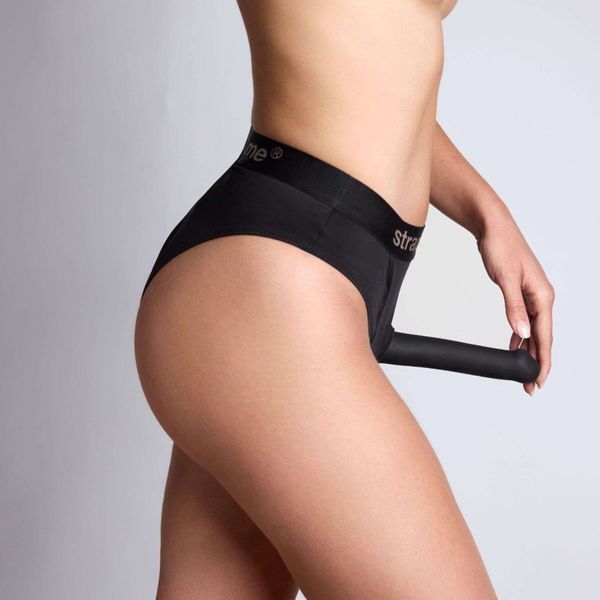 Трусики з фіксацією дилдо Strap-On-Me Harness Lingerie Idole - L - Black SX3515 фото