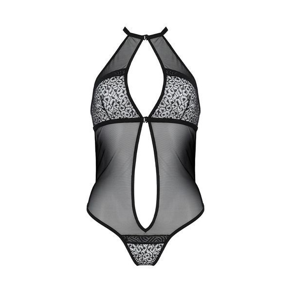 Сітчасте боді з мереживом на грудях Passion SATARA BODY XXL/XXXL black SO8471 фото
