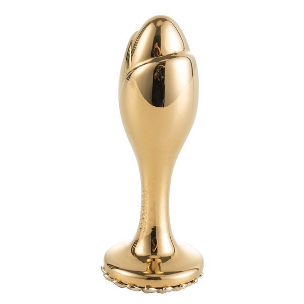Металева анальна пробка LOCKINK SEVANDA Pearl Rose-shape Anal Plug, зі штучною перлиною SX0888 фото
