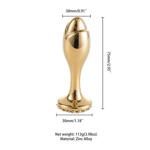 Металева анальна пробка LOCKINK SEVANDA Pearl Rose-shape Anal Plug, зі штучною перлиною SX0888 фото