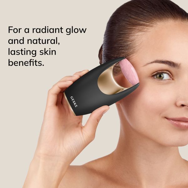 Ролер-масажер для обличчя з рожевим кварцом GESKE SmartAppGuided Rose Quartz Roller 5in1 gray HB0643 фото