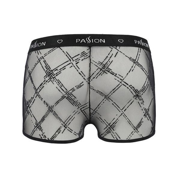 Чоловічі прозорі боксери Passion 032 SHORT JAMES L/XL Black, сітка SO7567 фото