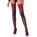 Панчохи Passion ST120 3/4 black-red, на ажурній силіконовій резинці, вишуканий декор та люрекс SO5789 фото 1