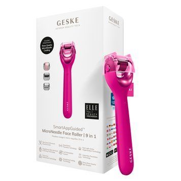 Електронний ролер для обличчя з мікроголками GESKE MicroNeedle Face Roller 9в1 magenta HB0186 фото