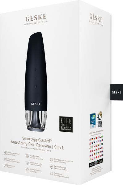 Антивіковий LED-випромінювач для відновлення шкіри обличчя GESKE Anti-Aging Skin Renewer 9в1 black HB0577 фото
