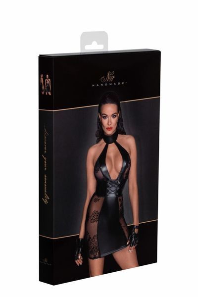 Сукня Noir Handmade F238 Short tulle dress with powerwetlook inserts, XXL SX0131 фото