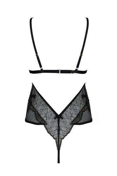 Боді Passion AMBERLY BODY black, S/M, відкрита спина, низ стрінги SX0456 фото