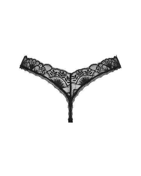 Мереживні стрінги Obsessive Donna Dream thong XS/S Black, низька посадка SO8639 фото