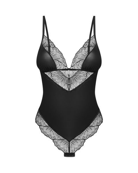 Тедді Obsessive Lobellis teddy, M/L, чорне, ліф з м&rsquo;якою чашкою, відкрита спина, низ-стрінги SX1015 фото