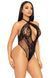 Мереживне тедді Leg Avenue Lace and net halter teddy One size Black, глибокий виріз, халтер SO8557 фото 4