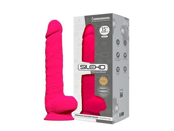 Фалоімітатор SilexD Kingston Pink (MODEL 15in), двошаровий, силікон+Silexpan, діаметр 7 см SO6331 фото