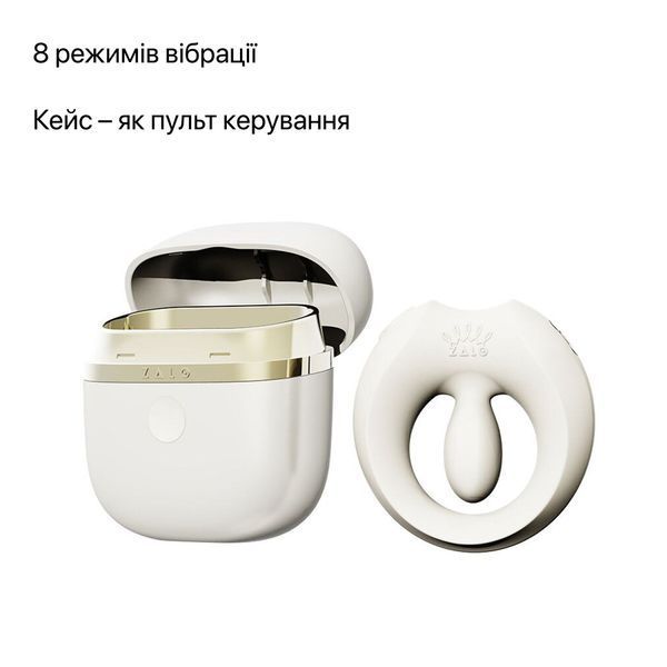 Ерекційне смарт-віброкільце Zalo Apis Ivory White, до 4 годин роботи, зарядний кейс SX2692 фото