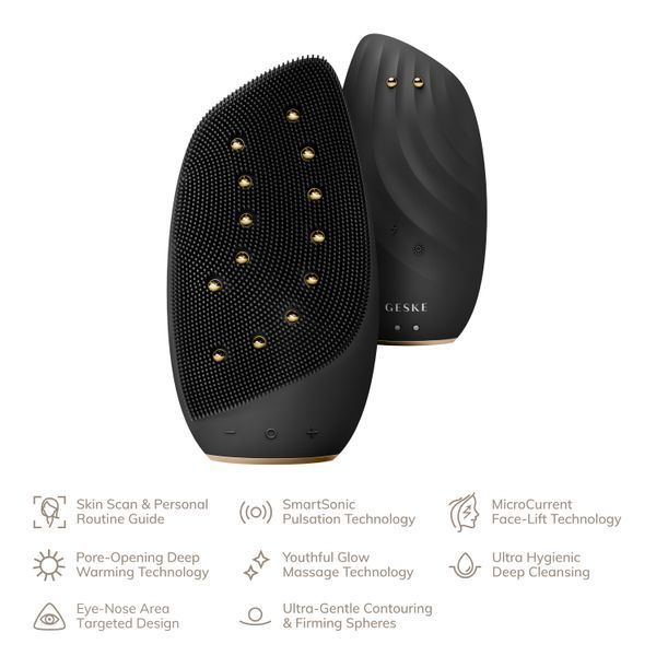 Очищувальна щітка для обличчя GESKE Sonic Thermo Facial Brush&Face-Lifter 8в1 gray HB0086 фото