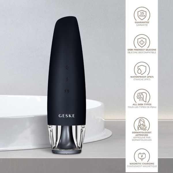 Антивіковий LED-випромінювач для відновлення шкіри обличчя GESKE Anti-Aging Skin Renewer 9в1 black HB0577 фото