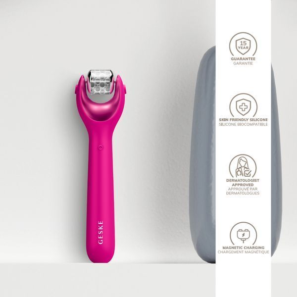 Електронний ролер для обличчя з мікроголками GESKE MicroNeedle Face Roller 9в1 magenta HB0186 фото