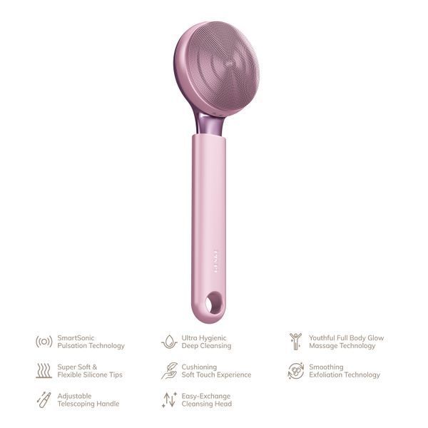 Ультразвукова щітка для всього тіла GESKE Sonic Full-Body Brush&Intensive Exfoliator 8в1 pink HB0379 фото