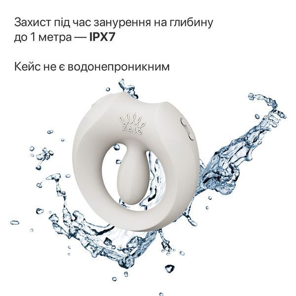 Ерекційне смарт-віброкільце Zalo Apis Ivory White, до 4 годин роботи, зарядний кейс SX2692 фото