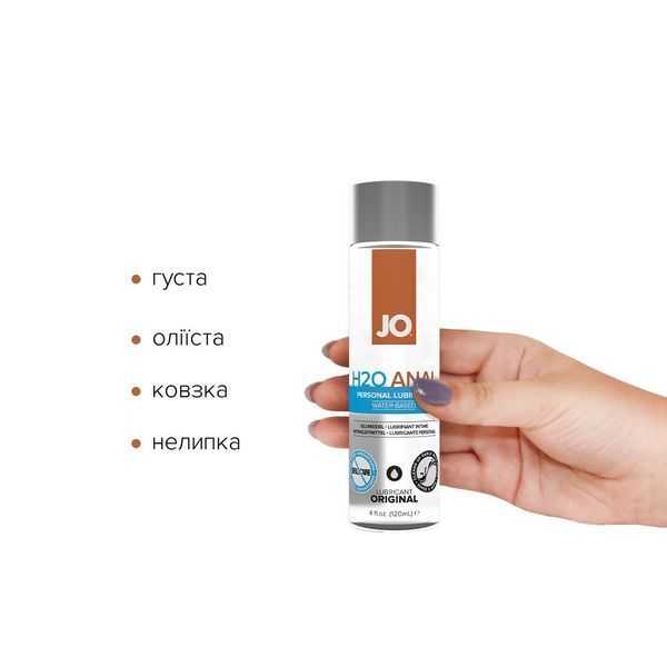Анальна змазка JO ANAL H2O &mdash; ORIGINAL (120 мл) на водній основі, рослинний гліцерин SO1456 фото