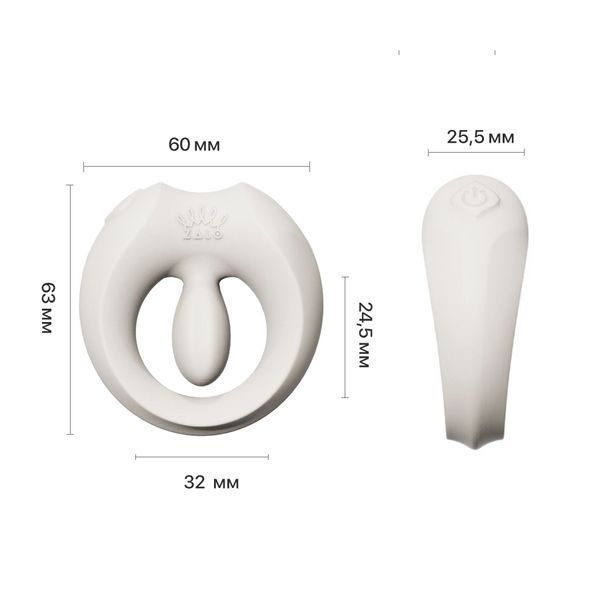 Ерекційне смарт-віброкільце Zalo Apis Ivory White, до 4 годин роботи, зарядний кейс SX2692 фото