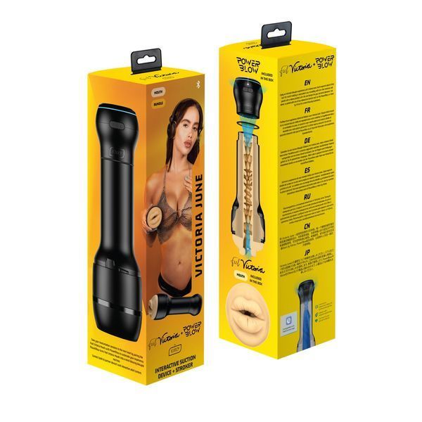 Мастурбатор-ротик Kiiroo FeelVictoria Mouth зі всмоктувальною інтерактивною насадкою PowerBlow Combo Set SO9360 фото