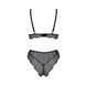 Комплект білизни Passion AMBERLY SET 6XL/7XL black, ліф, трусики бразиліана, люрексова нитка SO7056 фото 4