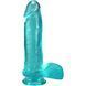 Фалоімітатор Doc Johnson Crystal Jellies - 8 Inch Realistic Cock with Balls- Teal SX4424 фото 1