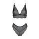 Комплект білизни Passion AMBERLY SET 6XL/7XL black, ліф, трусики бразиліана, люрексова нитка SO7056 фото 3