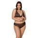 Комплект білизни Passion AMBERLY SET 6XL/7XL black, ліф, трусики бразиліана, люрексова нитка SO7056 фото 1