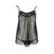 Сорочка прозора бебі-дол Passion MELANIA CHEMISE L/XL, black, трусики, на тонких бретелях EL16304 фото 3