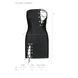 Мінісукня з екошкіри Passion CELINE CHEMISE XXL/XXXL, black, шнурівка, трусики в комплекті SO6408 фото 7